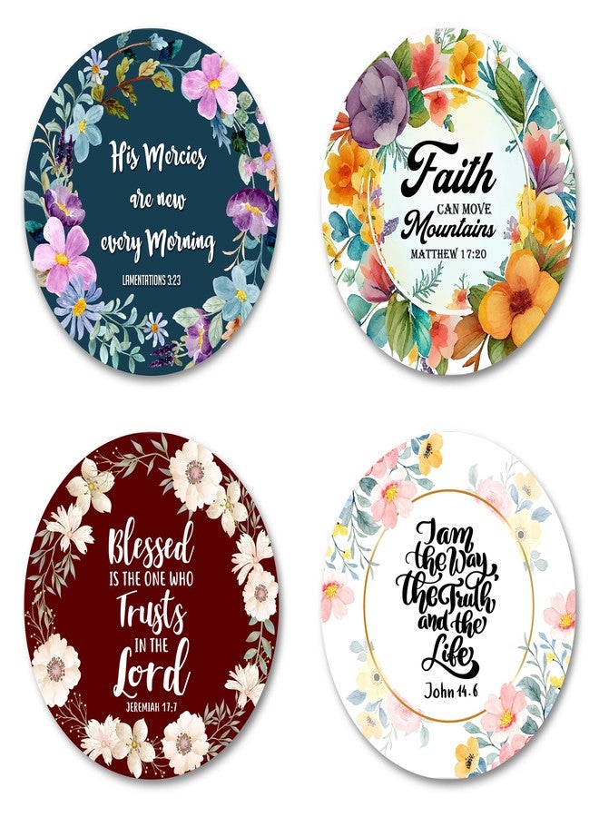 AR Creative His Mercies New - Bible Verse Fridge Magnet for Home Decoration, MDF Wooden Quotes Magnet, Home, Office Decor (3.5 x 3.5 inch) Set of 4 - Image 1